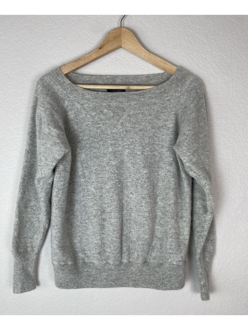 J.CREW Italian Cashmere Wide Neck Sweater XS Raglan V Stitch Pullover *read*